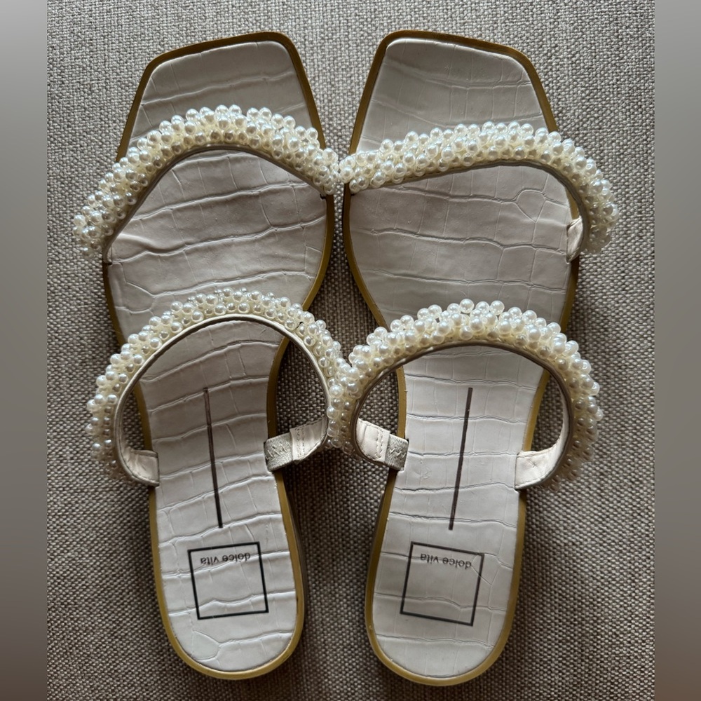 Dolce Vita White Vanilla Pearl (Wedding) Sandal Size 9.5